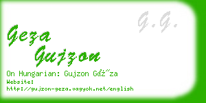 geza gujzon business card